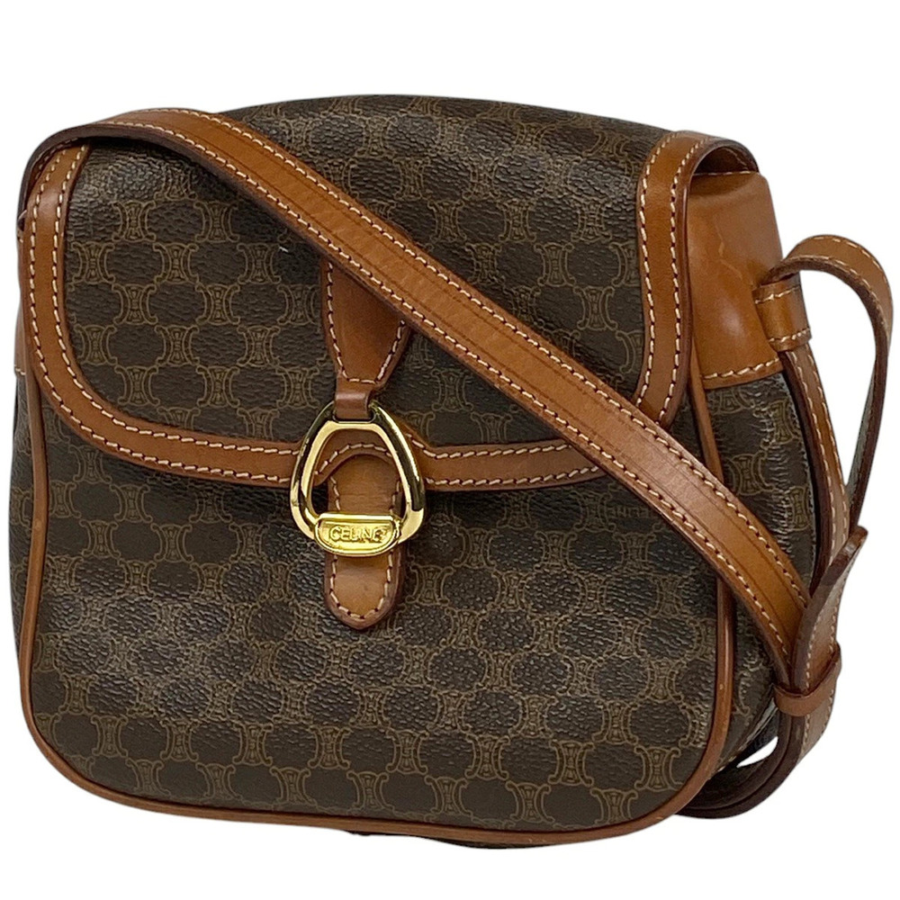 Celine Macadam shoulder bag canvas brown